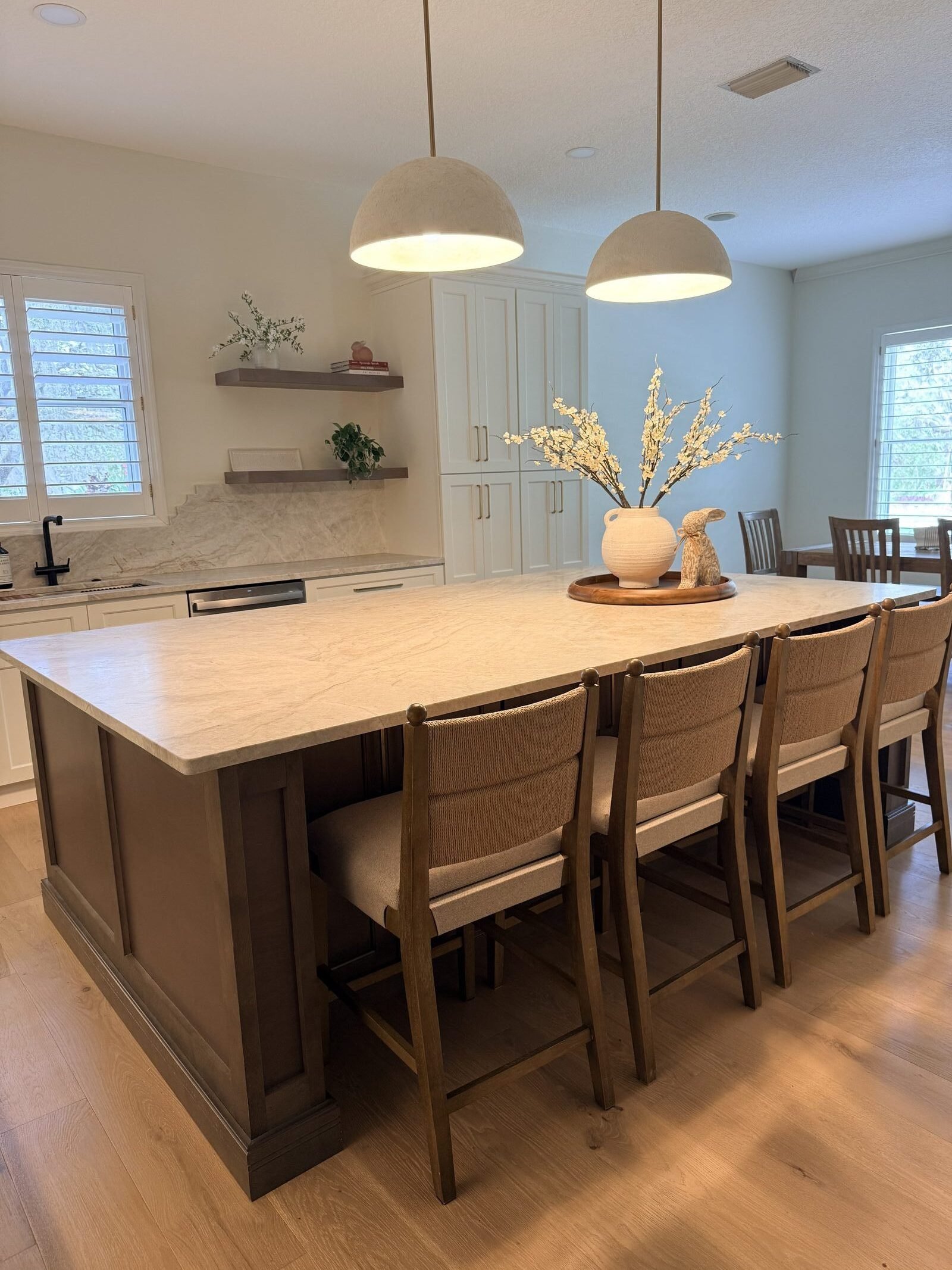 Quartzite kitchen island countertop installed in Holiday FL by Carpet Corner Kitchen and Bath