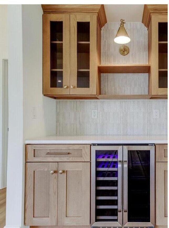 White black kitchen quartz waterfall island Holiday FL